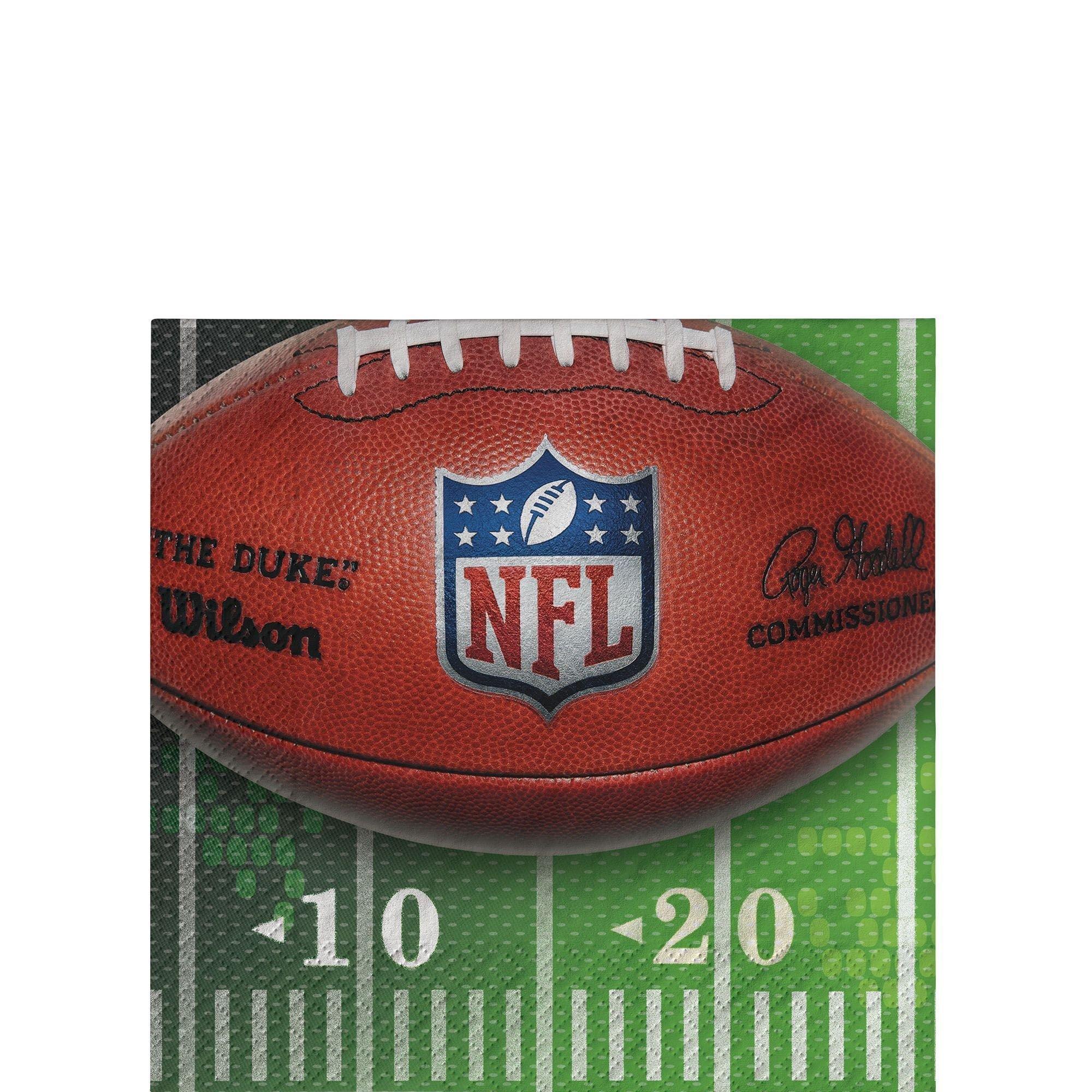 Silver Logo NFL Drive Party Supplies Pack for 18 Guests - Kit Includes Plates, Napkins, Table Cover, Cups, Cutlery, Serving Bowl, Banner Decorations & Centerpiece